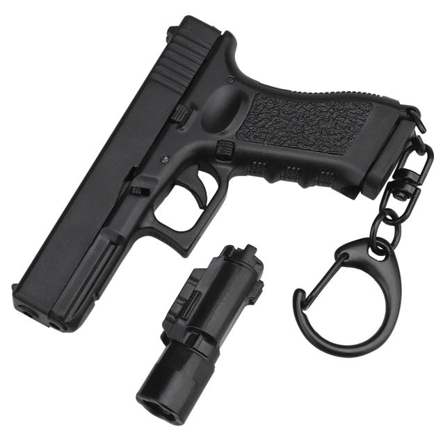 Chaveiro tático em forma de pistola G17 com lanterna, anel tendência e mini decorações destacáveis - o presente perfeito para amantes de paintball e tiro.