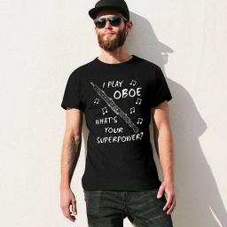 Woodwind Músico T-Shirt para Homens, Engraçado Camisetas, Eu Jogo Oboe Qual É A Sua Superpotência, Roupas Kawaii, Tamanhos Plus - Image 3