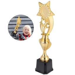 Plástico Prêmio Troféu para Competição Sports Game, Golden Plating Vencedor, Prêmio Toy School, recompensando a oferta - Image 2
