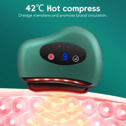 Elétrica Guasha Massageador Hot Stone Aquecimento Raspagem Board Pescoço Face Lifting Máquina Infravermelho 42 ℃ Calor Emagrecimento Massagem Ferramentas - Image 4
