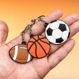 PVC Dumbbell Keychain para a chave do carro, Bulk Keyring, Série Sports, Basquete, Futebol, Acessórios, Presente de Natal, Presente Grátis, 1Pc - Image 3