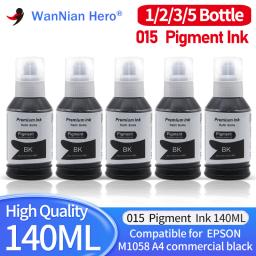 Impressora a jato de tinta preto e branco, tinta pigmentada, compatível para EPSON M1058 A4, T015, A4, 140ml, 1, 2, 3, 5 Garrafa - Image 1