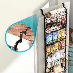 Organizador De Porta De Suspensão Com Cestas De Grande Capacidade, Gancho Ajustável, 2 Ventosas, Banheiro, Cozinha, Quarto - Image 6