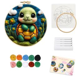 GATYZTORY-Kit De Pintura De Feltro Para Iniciantes, Conjunto De Pintura De Feltro Com Agulhas, Moldura Decorativa, Paisagem De Árvore, Decoração De Casa - Image 2