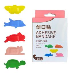 Bandagens de bandagem adesiva para animais, várias formas, primeiros socorros, remendo de pele para curativo de feridas, fita de gesso, impermeável, 30pcs por conjunto - Image 1