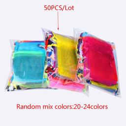50 pçs/lote 5 x7 cm Doces Pequeno Cordão Saco de Organza para Anéis Jóias - Image 6