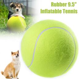 Bola de tênis inflável gigante para pet, Mastigar brinquedo para cachorro, brincadeiras interativas, grande e engraçado, 24cm - Image 1