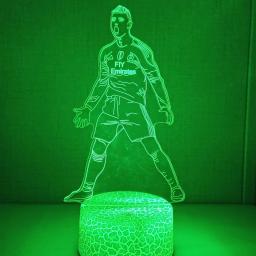 3D Lâmpada Modelo Painel Acrílico para Luz Noturna, Jogador De Futebol, Futebol, LED, Base, Presente De Ano Novo, Decoração Da Família, Dropship - Image 5