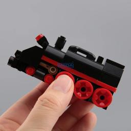 Mini Locomotiva a Vapor Retro Modelo de Blocos de Construção Revolução Industrial, Brinquedos de Tijolos Steampunk, Era, Presente do Dia das Crianças - Image 6