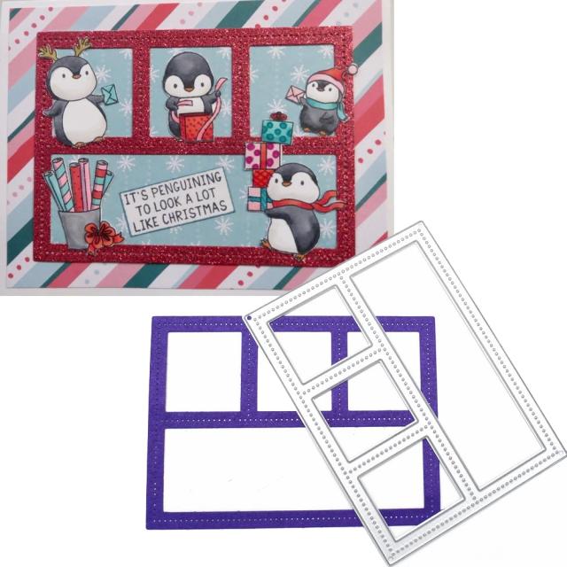 Molde de Corte para Moldura Retangular: Ideal para Artesanato, Scrapbooking e Álbuns de Fotos Decorativos