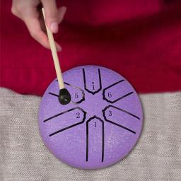 Mini Handpan Rain Drum for Yoga Meditação, Instrumento Exterior, 3 Polegadas, 6 Notas, Presente Original - Image 6