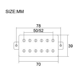 Captador Humbucker para guitarra elétrica LP, bobina dupla, 12 furos, 50mm, 52mm, pescoço, ponte, preto, cromo - Image 5