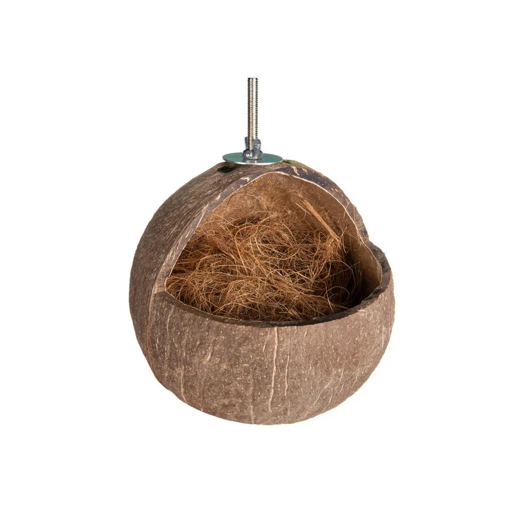 Pendurado Coconut Shell Bird House, Gaiola do pássaro do papagaio, Suprimentos do pássaro do papagaio, Esconder Abrigo do ninho, Sugar Glider - Image 1