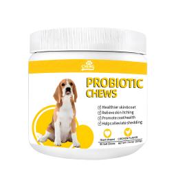 Pet probiótico macio mastiga suplemento para cães, Promover a pele saudável e casaco, Enxaqueca derramamento e aliviar a coceira, Suplemento nutricional - Image 1