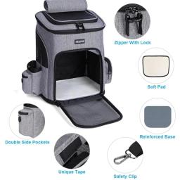 Expansível Pet Carrier Mochila para Cães e Gatos, Malha Respirável, Saco Dobrável, Sob 18 lb - Image 2