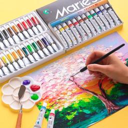 Maries conjunto de tubos 12ml com 12/18/24 cores, pigmentos para pintura a óleo, conjunto de pigmentos para arte em tela, desenho, suprimentos de arte - Image 2