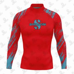 Savancini-camisa de manga comprida masculina com proteção UV, roupas masculinas para natação e mergulho - Image 5