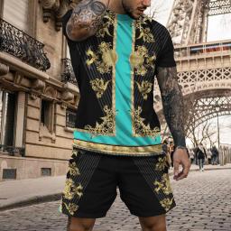 Fatos de treino impressos em 3D para homens, roupas esportivas grandes, shorts casuais, camisetas, roupas esportivas, roupas masculinas, tendência vintage, verão, 2023 - Image 5