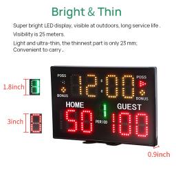Placar digital multifuncional com controle remoto, mesa eletrônica, montagem na parede, Keeper para basquete, vôlei, boxe esportivo - Image 3