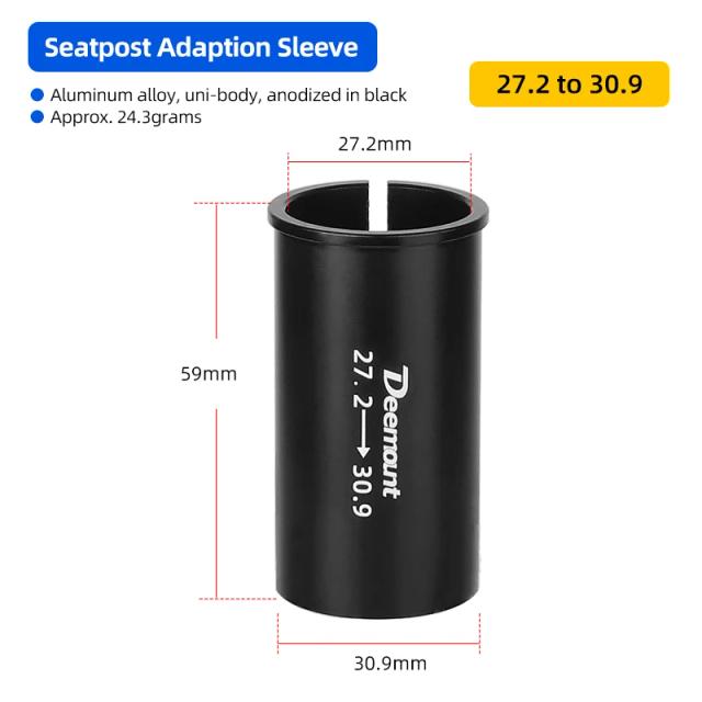 Adaptador Tubo Selim CNC Alumínio Alta Resistência Conversor 27.2mm