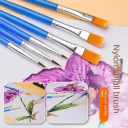 10/20/50 pçs pincéis de pintura conjunto arte redonda plana cabelo náilon escova de pintura para óleo acrílico aquarela para crianças arte suprimentos - Image 4