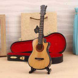 Mini Guitarra Clássica com Suporte, Coleção Miniatura De Instrumentos Musicais De Madeira, Modelo De Ornamentos Decorativos, Presentes - Image 2