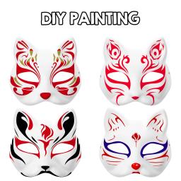 Máscaras De Papel Branco para Festa De Halloween, Máscara De Gato Em Branco, Decoração DIY, Pintura, Masquerade, Cosplay, 10Pcs - Image 2