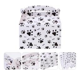 Caixas de presente para presentes, gato e cão Pegadas Treat, Embalagem de doces, Fontes do partido, branco, 12 pcs - Image 1