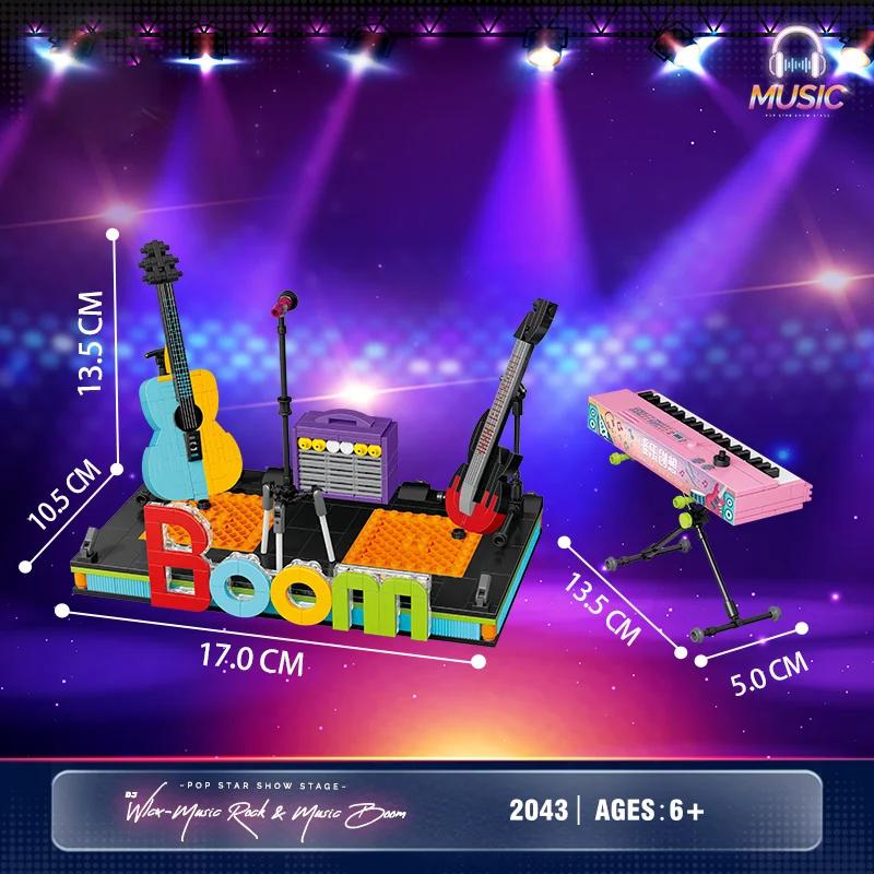 Knew-Mini blocos de construção para crianças e adultos, rock out com o instrumento musical, tijolos para iniciantes - Image 1