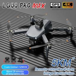 Novo Drone GPS L600 PRO MAX/L600 PRO 4K Profissional HD com Câmera Dupla, Gimbal de 3 Eixos, Alcance de 5KM, Evitação de Obstáculos e Motor Brushless - Quadricóptero de Brinquedo - Image 2