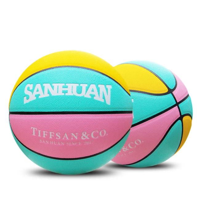 Bola de basquete infantil de PU macio e resistente, tamanho 5, ideal para treinamento e competições.