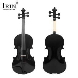 Irin V-10 violino preto conjunto de violino de madeira maciça com caso de pano arco instrumento de cordas profissional violino para prática - Image 2