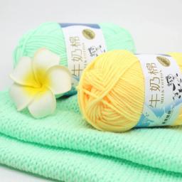 Leite Algodão Fios Crochet Line Set, lã quente macia, camisola do bebê DIY, lenço de tricô mão, 5 Strand, alta qualidade, 50g - Image 2