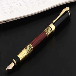 Caneta de grão de madeira adequada para negócios, caneta de assinatura, caligrafia de estudante, presente, escritório (com 10 sacos de tinta azul) - Image 2