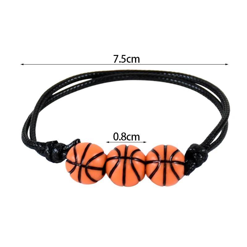Basketball Beads Charm Bracelets, Futebol, Beisebol, Sports Theme Party Gift, Fãs, Pulseira periférica, Birthday Party Decor, 5 pcs, 10pcs - Image 1