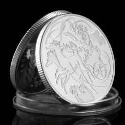 Moeda de História Bíblica Banhada a Prata Colecionável, Coleção de Moedas Comemorativas, Elias no Whirlwind Lembrança - Image 1