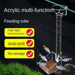 Alimentador de peixes acrílico transparente, tubo de alimentação anti-mordida, adequado para variedade de tanques de peixes, Aquarium Design - Image 1