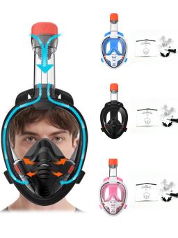Novo mergulho snorkeling máscara homem/mulher câmera suporte usando tecnologia de snorkel seco superior subaquático rosto cheio k4 máscara de natação - Image 1