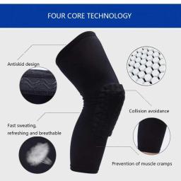 1 par crianças/jovens esportes favo de mel compressão joelheiras guardas equipamentos de proteção para basquete, futebol, vôlei, ciclismo - Image 3