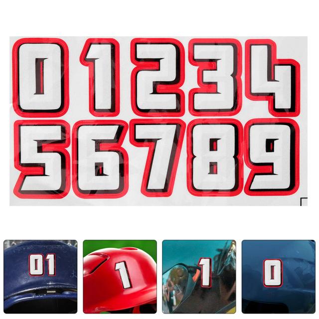Adesivos Esportivos Personalizados: Números e Decalques para Capacetes de Hóquei, Beisebol e Futebol - 2 Conjuntos Reflexivos