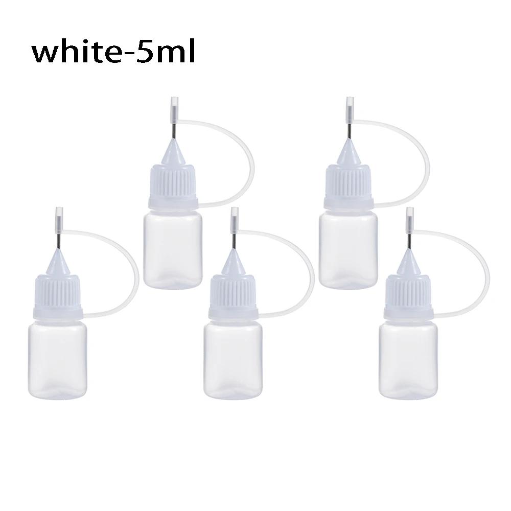 Garrafa plástica portátil, aplicador de cola, ponta de agulha reutilizável, ferramenta de papel artesanal, Scrapbooking DIY, 5 ml, 10 ml, 20 ml, 30 ml, 50 ml, 100ml, 5pcs - Image 1