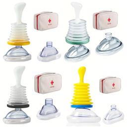 Máscara de Respiração Artificial, Treinador de Asfixia, Cardiopulmonar, Kit de Ressuscitação, Asfixia, Segurança Doméstica, Kit de Primeiros Socorros, 1 Conjunto - Image 6
