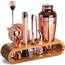 Cocktail Mixology Bartender Kit com elegante Bamboo Stand, Bar Tool Set, 10 pcs - Image 2