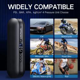 CYCPLUS-Mini Bomba Elétrica Mão para Bicicleta, Inflator Ar de Alta Pressão, Acessórios para Bicicleta, Bicicleta Pé Bola, MTB Pneus - Image 5