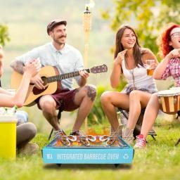 Grelhador a carvão portátil de mesa para acampar, Lightweight Travel Grill, Cozinha ao ar livre, Varanda pequena segura - Image 3
