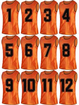 12 pçs numerado futebol prática jerseys scrimmage coletes esportes pinnies treinamento da equipe babadores para adlut crianças - Image 2