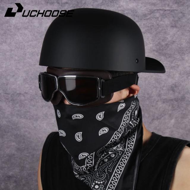 Capacete vintage unissex de couro para motocross, ideal para o verão e estilo retrô