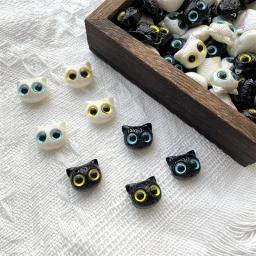 Contas de acrílico gato para fazer jóias, coruja de olhos grandes, colar e pulseira artesanal, suprimentos DIY, bonito, 10pcs - Image 2