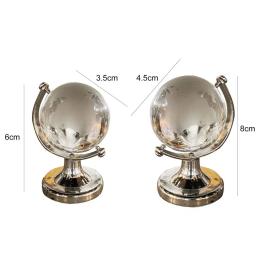 Globo da terra redonda mapa do mundo de cristal vidro claro esfera com suporte para decoração mesa crianças ferramentas ensino collectible modelo presente - Image 6