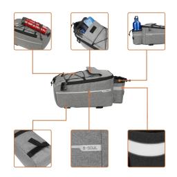 13l saco de transporte da bicicleta cesta traseira à prova dwaterproof água pannier tronco sacos rack traseiro saco assento ciclismo bagagem bolsa ombro - Image 5